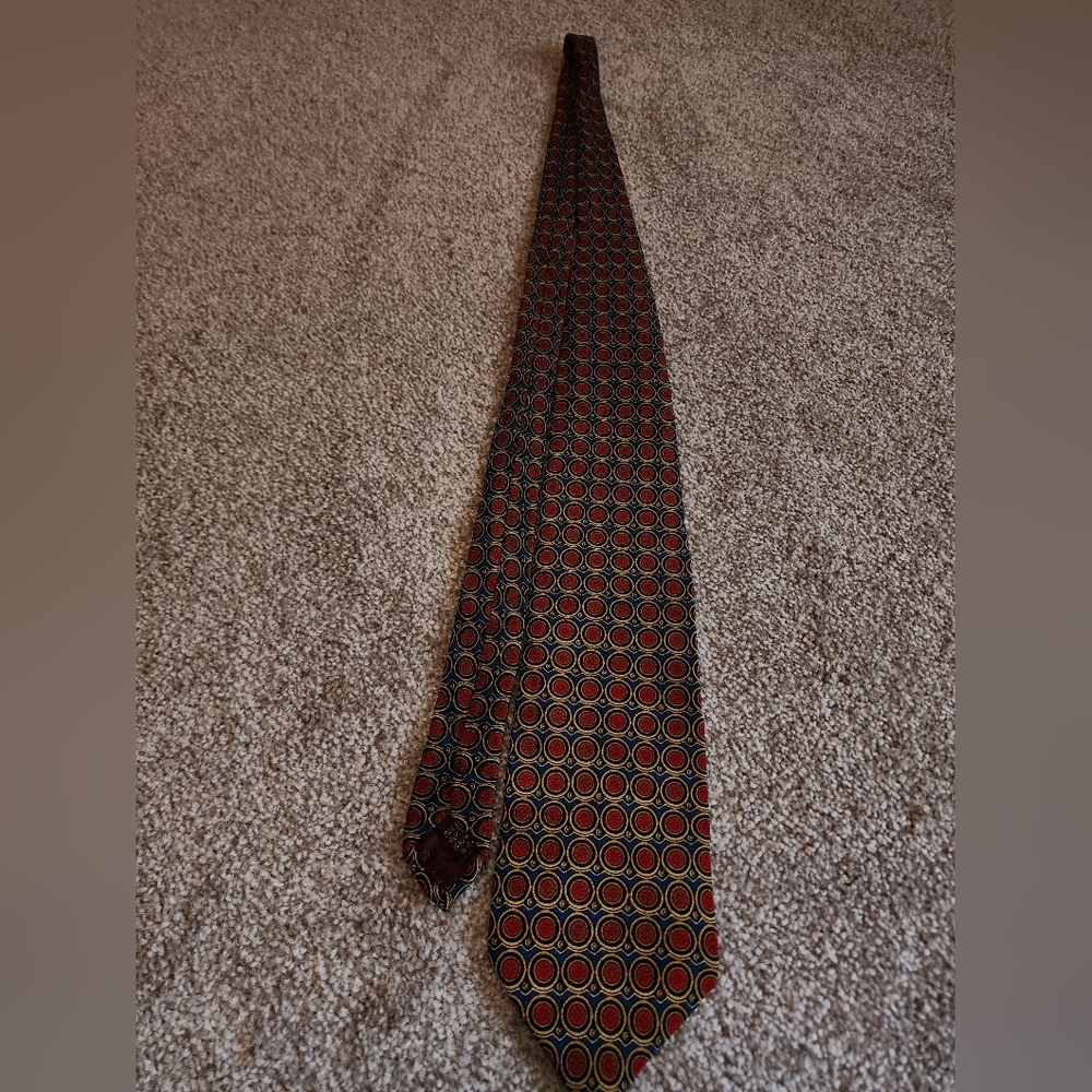 Valentino Red, Blue, Black And Gold Vintage Tie - Picture 2 of 11